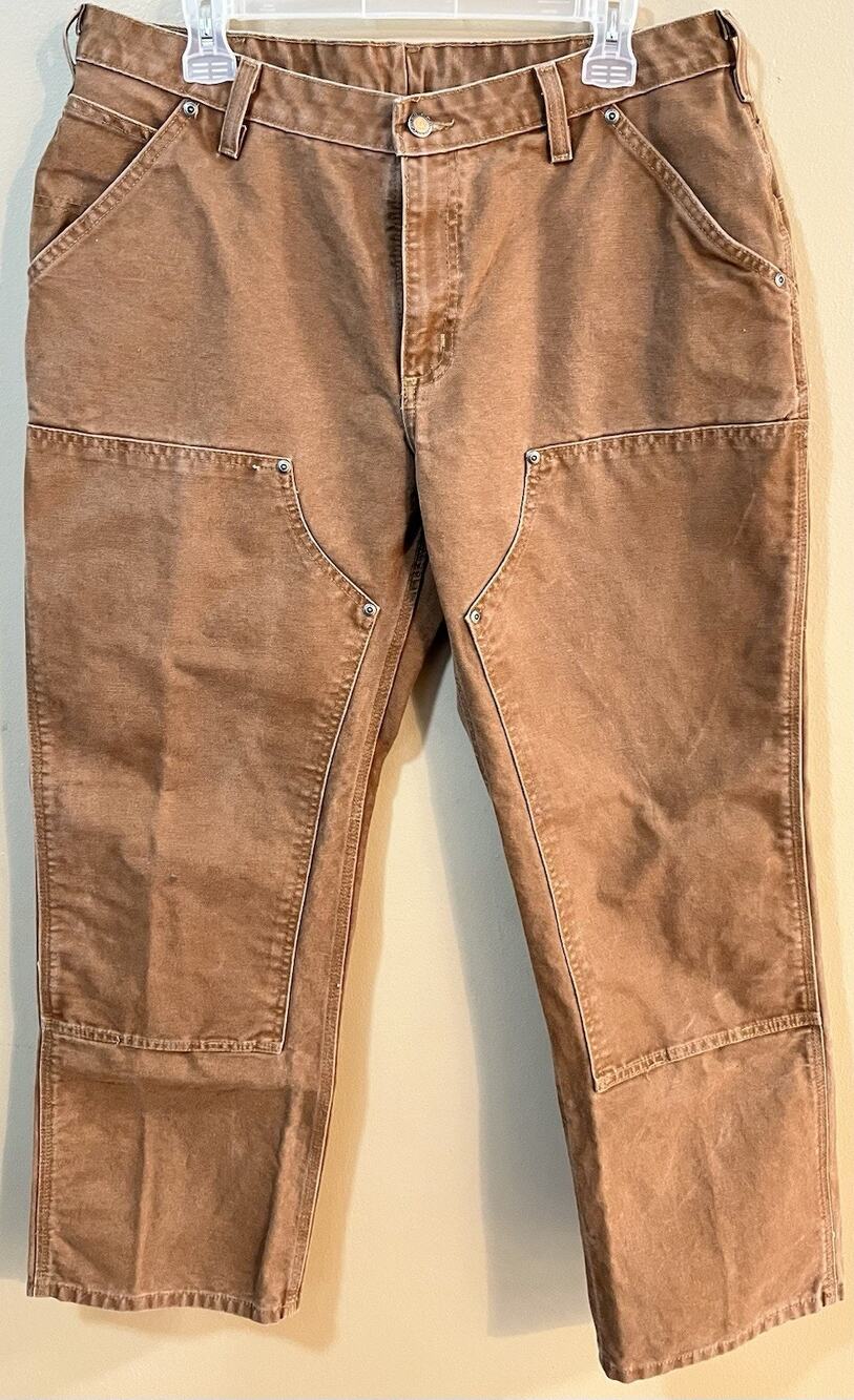 Carhartt WB136 Women's Double Knee Pants Size 16x32 Brown Workwear Dungaree EUC
